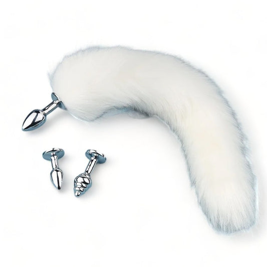 Metal Butt Plugs (3 Piece) and Tail