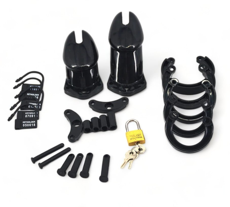 5 Size Chastity Cage (Black)